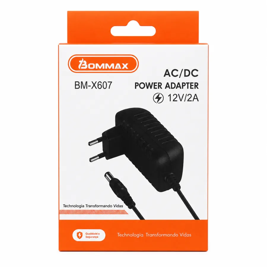 BOMMAX BM-X607 12V/2A电源适配器，AC/DC转换，适用于多种设备