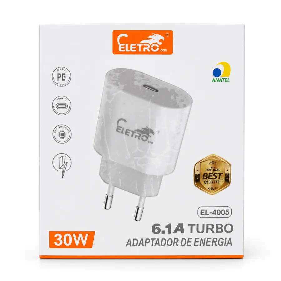El-4005 ELETRO 30W 6.1A涡轮充电头，适用于快速充电