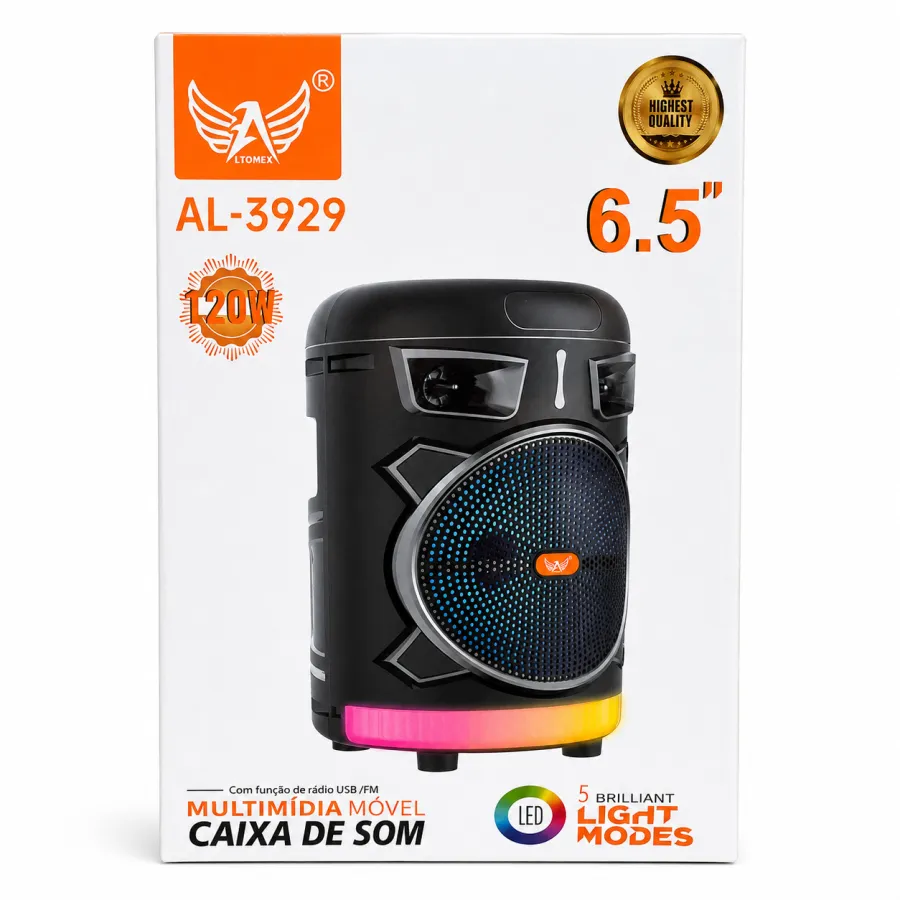 AL-3929 ALTOMEX 6.5英寸多媒体移动音箱 USB/FM功能 LED灯效