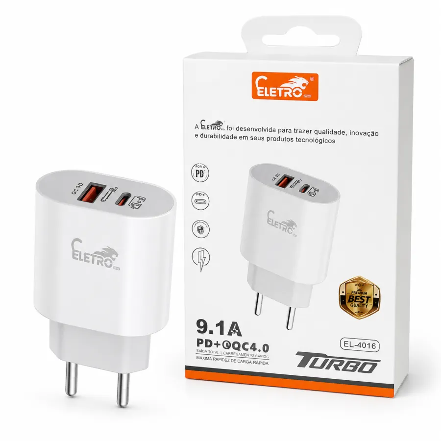 ELETRO 9.1A 快充充电器，支持PD+QGC4.0，型号EL-4016