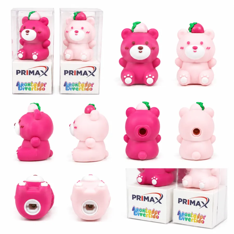 PRIMAX可爱熊猫卷笔刀，粉色和红色两款，适合学生和办公使用