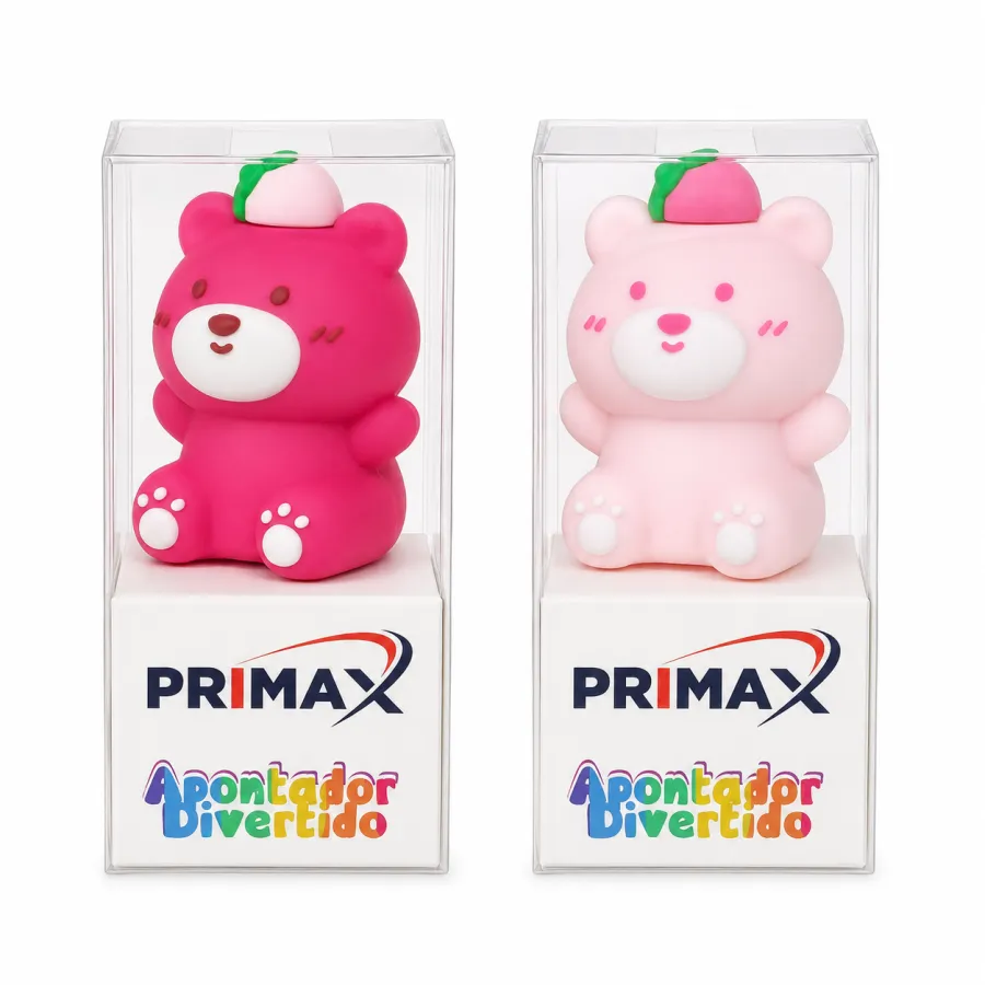 PRIMAX可爱熊猫卷笔刀，粉色和红色两款，适合学生和办公使用