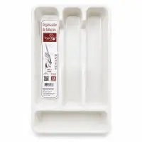 TopChef餐具整理器，塑料材质，适用于厨房收纳，白色，尺寸：28.5x15.5cm