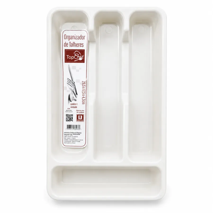 TopChef餐具整理器，塑料材质，适用于厨房收纳，白色，尺寸：28.5x15.5cm