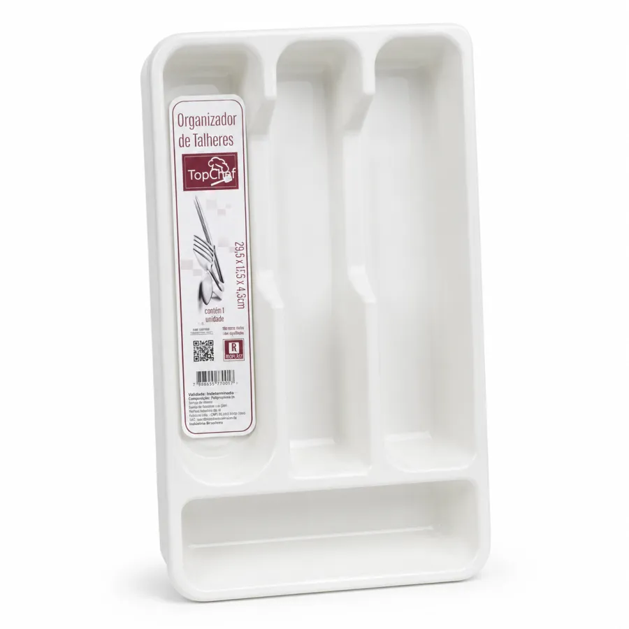 TopChef餐具整理器，塑料材质，适用于厨房收纳，白色，尺寸：28.5x15.5cm