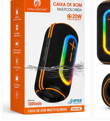 H'MASTON AM38 多彩蓝牙音箱 3000mAh 防水 IPX6 20W