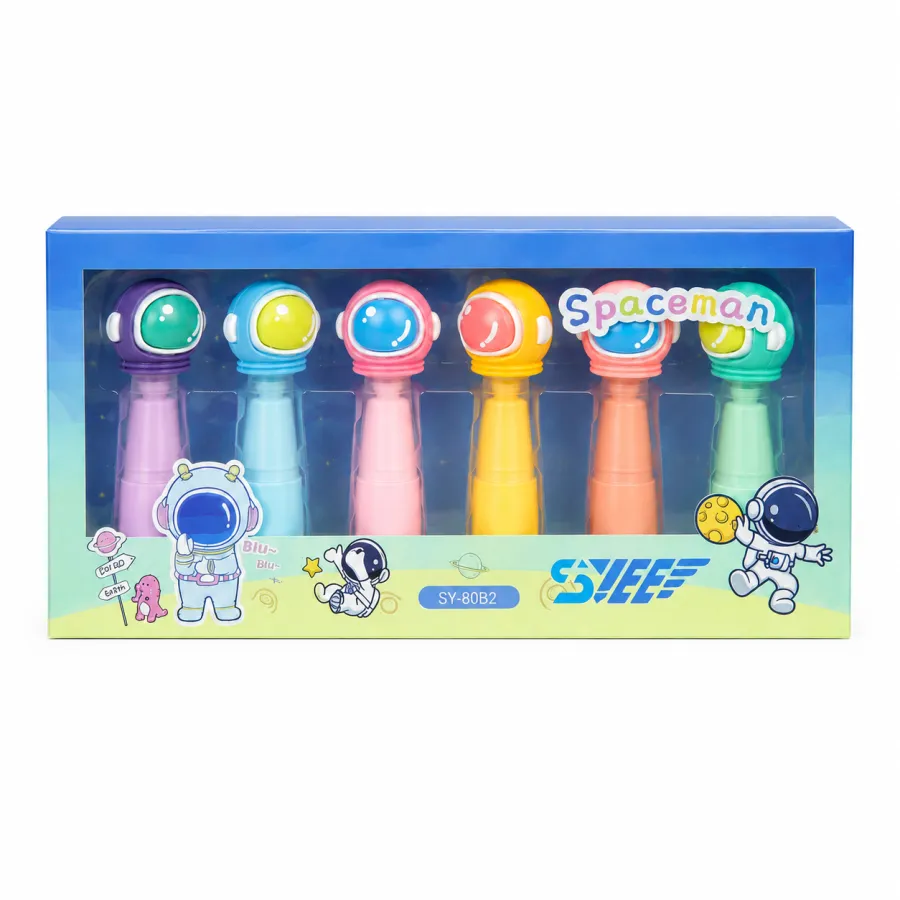 太空人造型水彩笔套装，6色，适合儿童绘画，品牌：SYEEFF
