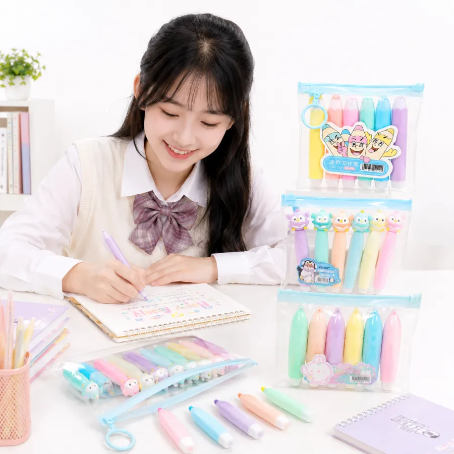 可爱卡通水彩笔套装 5支装 多色儿童绘画工具