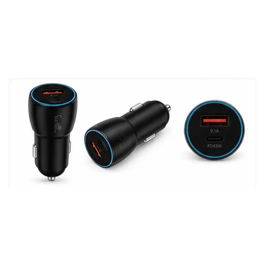 ELETRO TURBO 65W车载充电器，9.1A，EL-4034