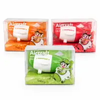 Aircraft 卡通卷笔刀，绿色和橙色，适合儿童使用，创意设计
