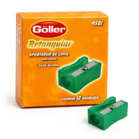 Göller 矩形铅笔削刀，包含12个，绿色，适合各种铅笔