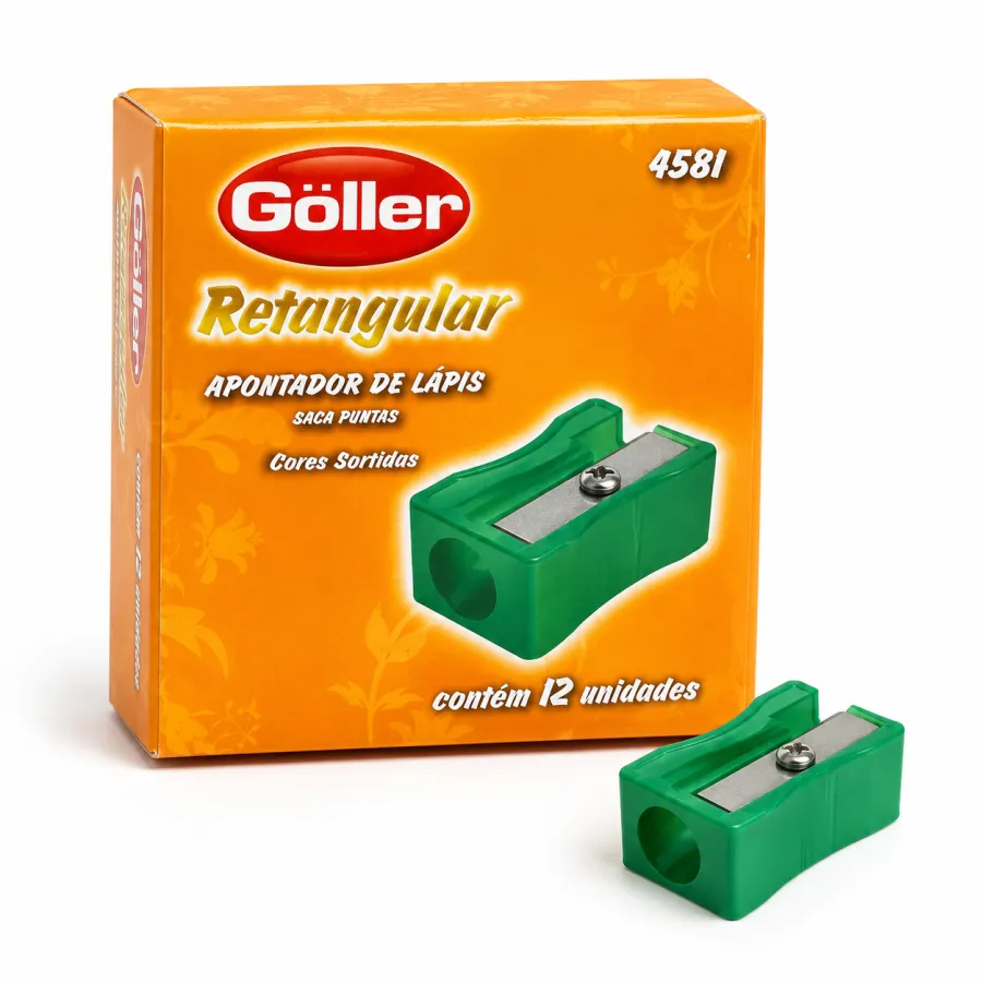 Göller 矩形铅笔削刀，包含12个，绿色，适合各种铅笔