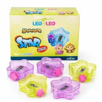 套装12个 LEO&LEO 星星形状铅笔削，颜色多样，适合儿童使用