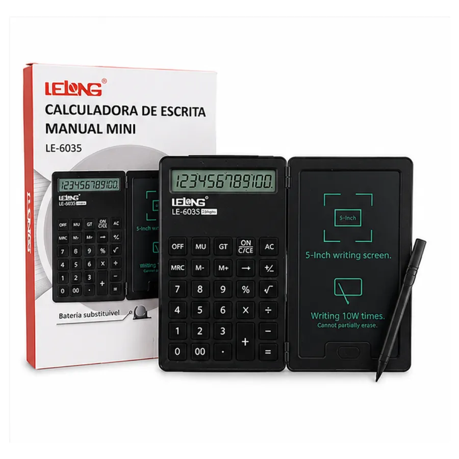 LELONG LE-6035 迷你手写计算器 5英寸屏幕 12位数字