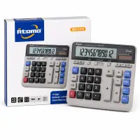 型号MO-2135 Atomo 12位大数字计算器，LCD显示屏，耐用塑料按键
