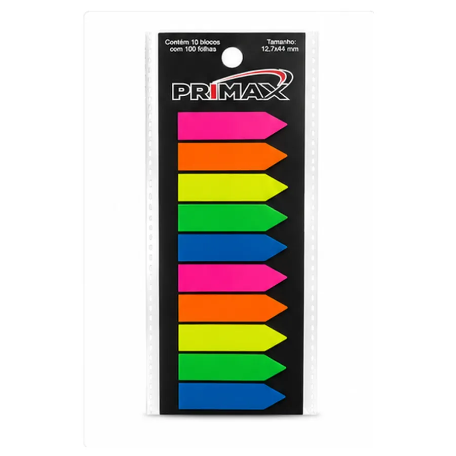 PRIMAX 彩色便签纸 100片 6种颜色 适用于标记和分类