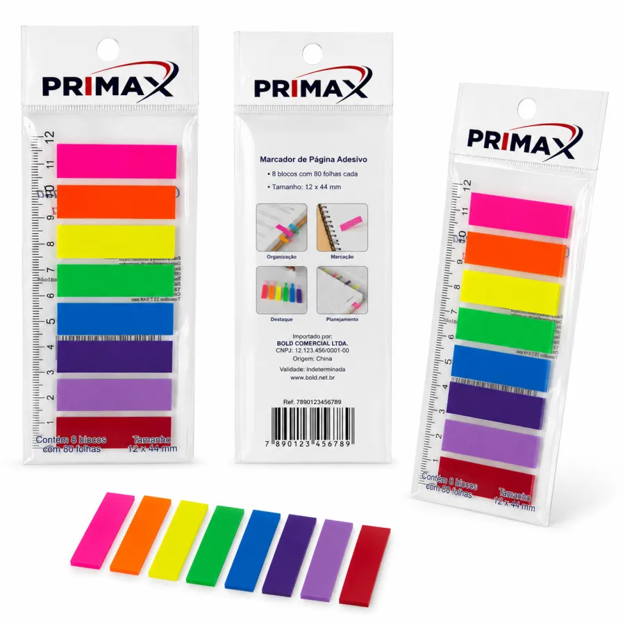 PRIMAX 彩色便签纸 6色套装 适用于学习和办公