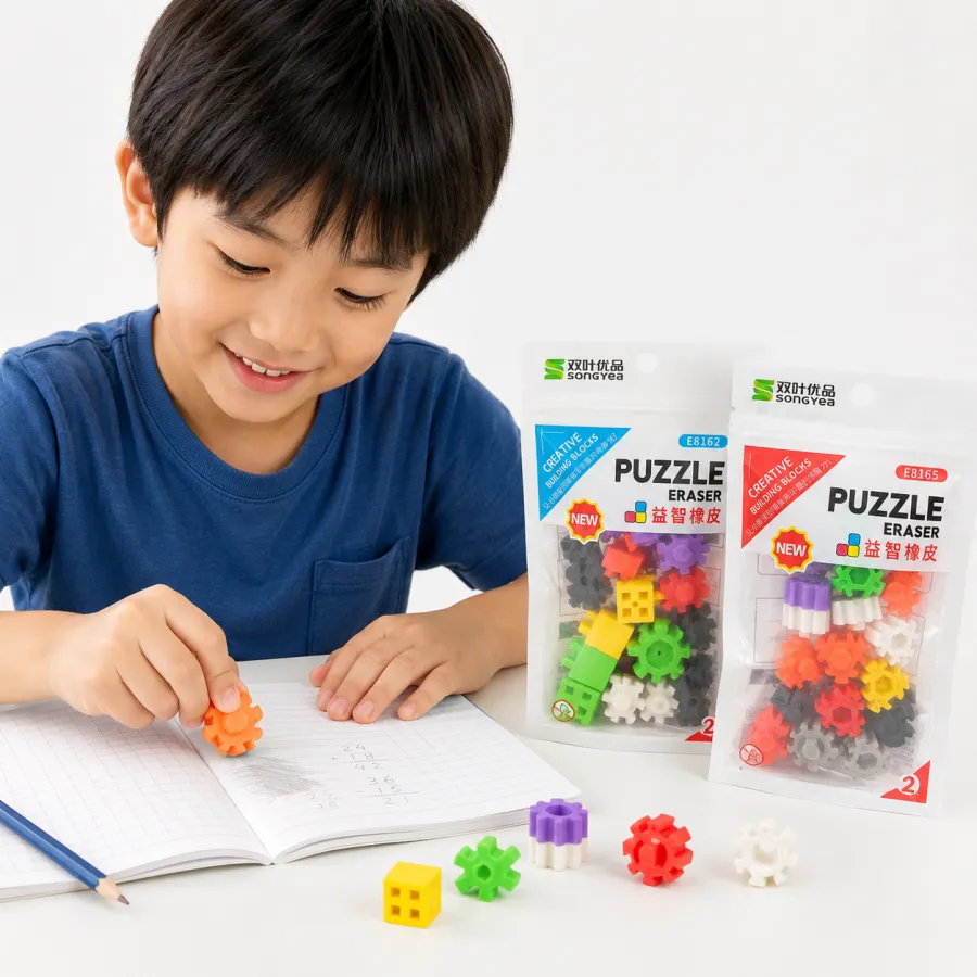 创意拼图橡皮擦 双色 适合学生文具