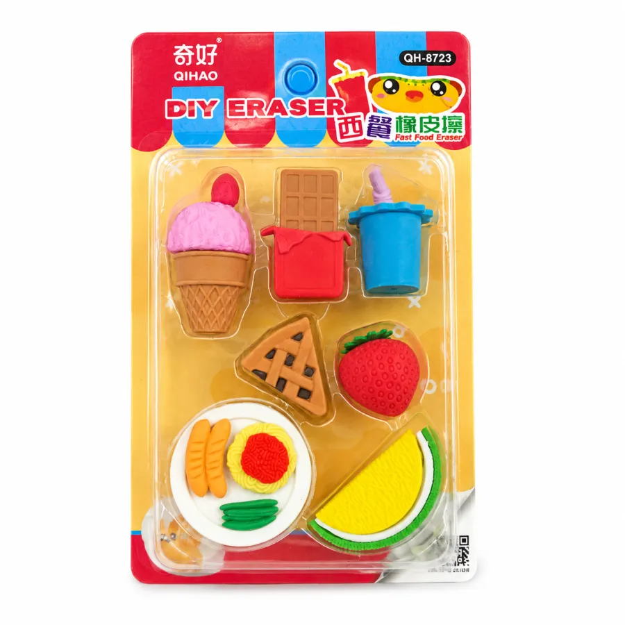 创意橡皮擦套装 10件 DIY水果甜点造型 学生文具