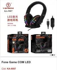 Kapbom KA-9007 LED发光游戏耳机，1.2米线长，立体声，USB接口