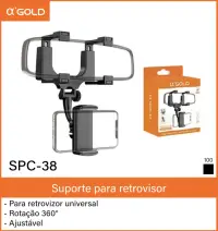 α'GOLD SPC-38 汽车后视镜手机支架，360°旋转，通用型，调节方便