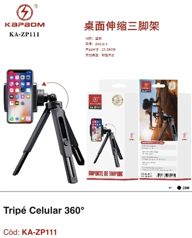 Kapbom KA-ZP111 360°桌面手机三脚架，适用23-26CM手机