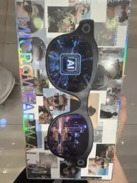AI智能微型耳机太阳镜，黑色，适合户外活动，时尚设计