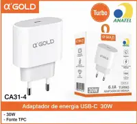 α'GOLD 30W USB-C 快充适配器 CA31-4，支持快速充电，适用于多种设备