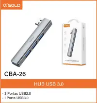 α-GOLD USB 3.0集线器 CBA-26，3个USB 2.0端口，1个USB 3.0端口，银色