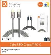 α品牌CB123 TIPO-C数据线，60W快充，银色，适用于TYPE-C设备